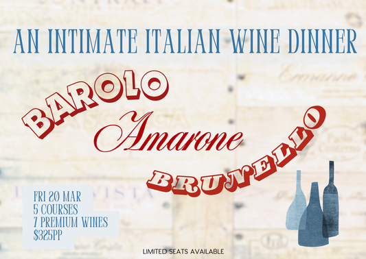 An Intimate Italian Wine Dinner - Barolo, Amarone & Brunello